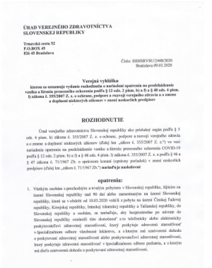 Verejná vyhláška - Hatósági intézkedés